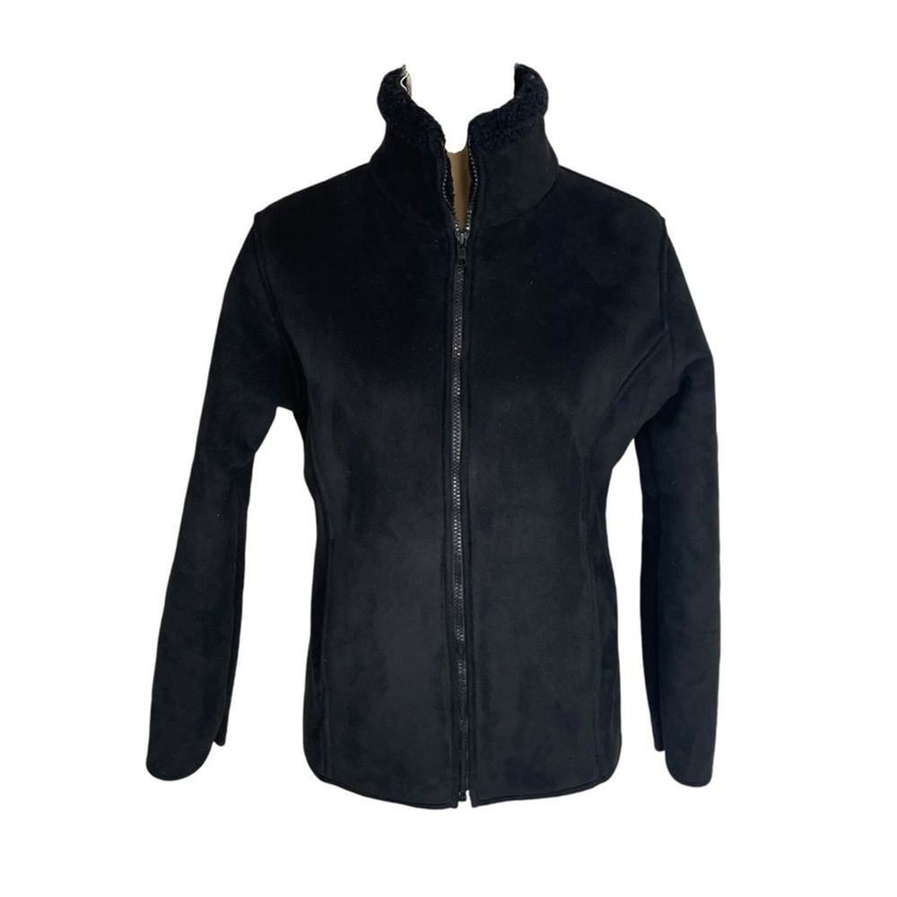 Jack Murphy Outdoor Women’s Black Suede Jacket Fleece Lined Size 10